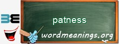 WordMeaning blackboard for patness